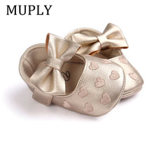 Cargar imagen en el visor de la galería, Baby PU Leather Baby Boy Girl Baby Moccasins Moccs Shoes Bow Fringe Soft Soled Non-slip Footwear Crib Shoes