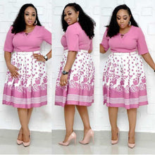 將圖片載入圖庫檢視器 African Style Women's Print Plus Size Polyester Dress L 3XL