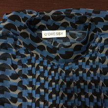 Cargar imagen en el visor de la galería, Designer Geometric Print Runway Dress Women's 3/4 Sleeve Waist Hollow Out Holiday Casual Long Dress