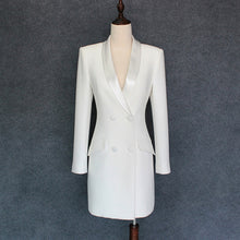 将图片加载到图库查看器,HIGH QUALITY New Fashion 2020 Runway Designer Dress Women's Long Sleeve Double Breasted Notched Collar Dress