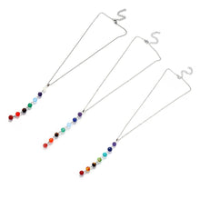 Cargar imagen en el visor de la galería, 7 Chakra Stones Reiki Healing Point Chakra Pendant Charm Pendant Ankh Yoga Jewelry Semi Precious Stone Necklace