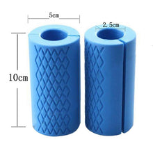 Cargar imagen en el visor de la galería, 1 Pair Dumbbell Thick Bar Handles Gym Weightlifting Support Silicon Anti-Slip Protect Pad Body Building Fitness Equipment