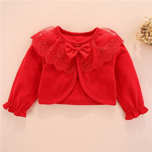 Lawadka 100%Cotton Baby Coat Girl Bow Lace Princess Baby Coat Newborn Wedding Birthday Party Baby Girls Outerwear Baby Clothes