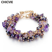Load image into Gallery viewer, CHICVIE Charm Bracelets & Bangles with Stones Gold color Bracelet Femme for Women Jewelry personalized Purple Bracelet SBR140192