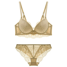 Charger l'image dans la galerie, TERMEZY New Women underwear Set Lace Sexy Push-up Bra And Panty Sets Comfortable Brassiere Adjustable Straps Gathered Lingerie