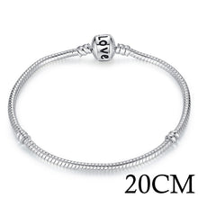 Cargar imagen en el visor de la galería, BAMOER 5 Style Silver Color LOVE Snake Chain Bracelet & Bangle 16CM-21CM Pulseras Lobster PA1104