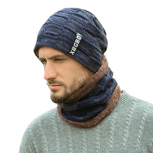 Cargar imagen en el visor de la galería, Winter Men Knitted Hat Headgear Bib suit Caps Plus Velvet Thick Wool Hat Autumn And Winter Knit Hat czapka zimowa sombrero mujer