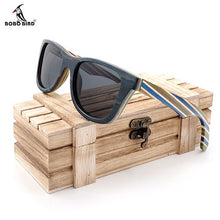 Load image into Gallery viewer, BOBO BIRD Polarized Sunglasses Women Men Layered Skateboard Wooden Frame Square Style Glasses for Ladies Eyewear In Wood Box