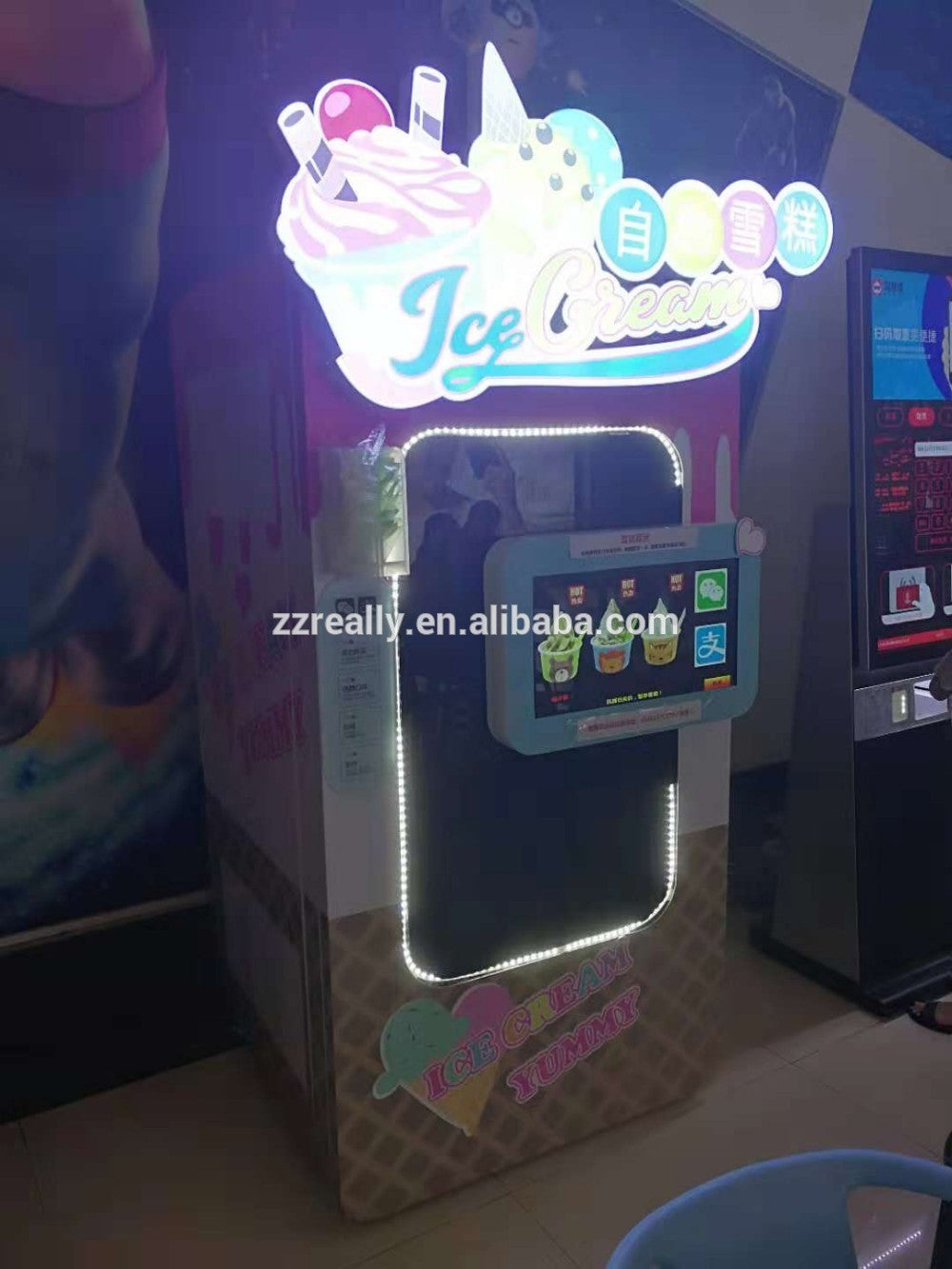 Commercial Automatic Coin Operated Ice Cream Vending Machine