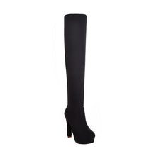 将图片加载到图库查看器,QUTAA 2020 New Women Boots Sexy Fashion Over the Knee Boots Sexy Thin Square Heel Boot Platform Woman Shoes Black size 34-43