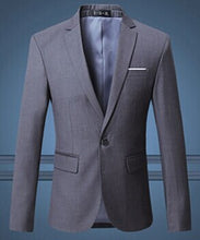 Load image into Gallery viewer, Black Classy Men's Blazer Jacket One Button Slim Wedding Suit Men Solid M-3XL Mens Casual Blazers White Customizable Big Size