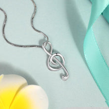 將圖片載入圖庫檢視器 925 Sterling Silver Musical Note Necklaces & Pendants Elegant Pendant Necklace Women Gifts for Girlfriend (JewelOra NE100355)