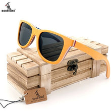 Load image into Gallery viewer, BOBO BIRD Polarized Sunglasses Women Men Layered Skateboard Wooden Frame Square Style Glasses for Ladies Eyewear In Wood Box