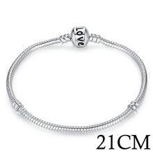 Cargar imagen en el visor de la galería, BAMOER 5 Style Silver Color LOVE Snake Chain Bracelet & Bangle 16CM-21CM Pulseras Lobster PA1104
