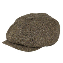 将图片加载到图库查看器,BOTVELA Wool Tweed Newsboy Cap Herringbone Men Women Gatsby Retro Hat Driver Flat Cap Black Brown Green Navy Blue 005