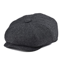 将图片加载到图库查看器,BOTVELA Wool Tweed Newsboy Cap Herringbone Men Women Gatsby Retro Hat Driver Flat Cap Black Brown Green Navy Blue 005