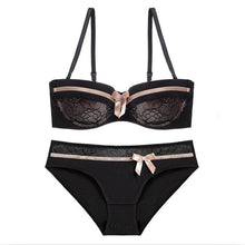 将图片加载到图库查看器,CINOON 2019 NEW Lace Bow Lingerie Set 1/2 Cup Sexy Intimates Push Up Bra Set Underwear Floral Embroidery Lace Women Bra Panty