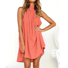Load image into Gallery viewer, Women Summer Dresses Holiday Irregular Cotton Linen Dress Boho Beach Sleeveless Solid Dress Casual Loose Party Dress Vestidos