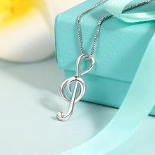 將圖片載入圖庫檢視器 925 Sterling Silver Musical Note Necklaces & Pendants Elegant Pendant Necklace Women Gifts for Girlfriend (JewelOra NE100355)