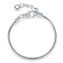 Cargar imagen en el visor de la galería, BAMOER 5 Style Silver Color LOVE Snake Chain Bracelet & Bangle 16CM-21CM Pulseras Lobster PA1104