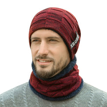 Cargar imagen en el visor de la galería, Winter Men Knitted Hat Headgear Bib suit Caps Plus Velvet Thick Wool Hat Autumn And Winter Knit Hat czapka zimowa sombrero mujer