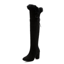 将图片加载到图库查看器,Gdgydh Female Snow Boots Winter Warm Shoes Woman Suede Over the Knee High Booties Shoes High Quality 2019 New Arrival Plush