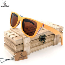 Load image into Gallery viewer, BOBO BIRD Polarized Sunglasses Women Men Layered Skateboard Wooden Frame Square Style Glasses for Ladies Eyewear In Wood Box
