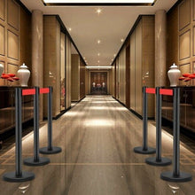 将图片加载到图库查看器,Black Stanchion Posts Queue Poles. 6 Piece Set