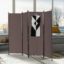 Load image into Gallery viewer, 4-Panel Room Divider Folding Privacy Screen-Coffee - Color: Coffee