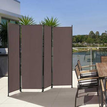 Load image into Gallery viewer, 4-Panel Room Divider Folding Privacy Screen-Coffee - Color: Coffee
