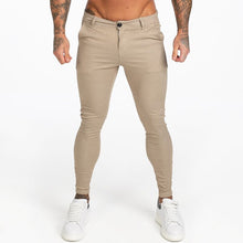 將圖片載入圖庫檢視器 New Autumn Winter Men's Chinos Slim Fit Black Chinos Trousers for Men Stretchy Pants Thick Casual Ankle Tight Fit Street zm385