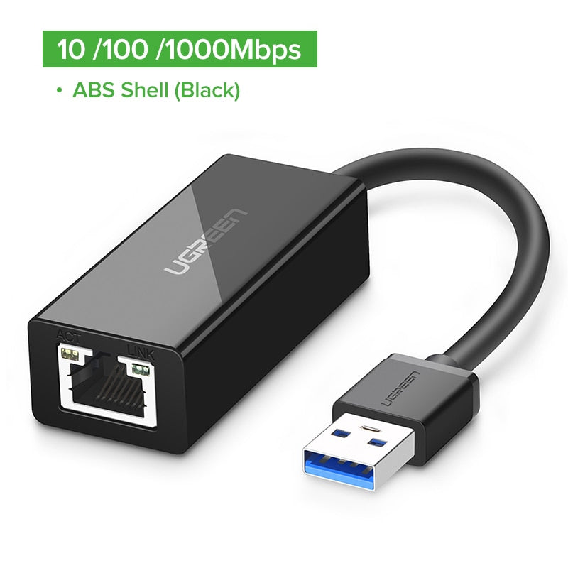 Ugreen USB Ethernet Adapter USB 3.0 2.0 Network Card to USB RJ45 Lan for Windows 10 Xiaomi Mi Box 3 Nintend Switch Ethernet USB
