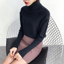 Cargar imagen en el visor de la galería, SURMIITRO Cashmere Knitted Sweater Women 2020 Autumn Winter Korean Turtleneck Long Sleeve Pullover Female Jumper Green Knitwear