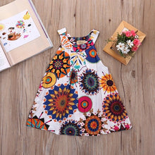 Load image into Gallery viewer, Kids Little Girls Dresses Toddler Printed Flower Baby Girl Sleeveless Party Tutu Summer Mini Dress 3 To 7 Years