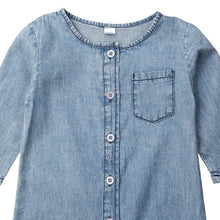 Cargar imagen en el visor de la galería, Spring Autumn Baby Clothing Long Sleeve Romper Denim Solid Jumpsuit Pocket Outfits Newborn Kids Baby Girl Boy Clothes