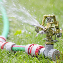 將圖片載入圖庫檢視器 360-degree Rotating Pulse Water Bird Sprinkler Sprinkler Garden Metal Spike Lawn Grass Hose