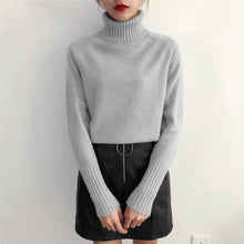 Cargar imagen en el visor de la galería, SURMIITRO Cashmere Knitted Sweater Women 2020 Autumn Winter Korean Turtleneck Long Sleeve Pullover Female Jumper Green Knitwear