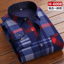 Load image into Gallery viewer, Men thermal shirt Winter Thick Flannel Warm Plaid Dress Shirts Long Sleeve Men's Work Shirts Casual Slim Fit thermo shirts 6XL