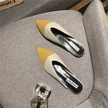 将图片加载到图库查看器,Women's Slippers Fashion Knitting Pointed Women Half Slides Mules Loafers Casual Slipper Female Summer Shoes Flat Sandals
