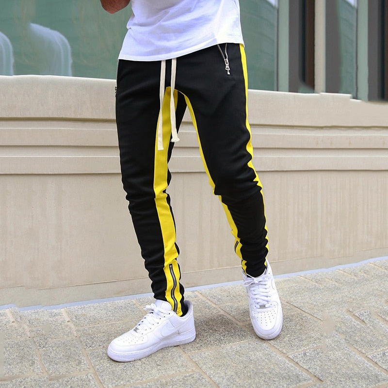 Men's Jogging Pants Fitness Men Sportswear Tracksuit Bottoms Skinny Sweatpants Trousers Black Gyms Jogger Track Running Walking Pants