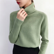Cargar imagen en el visor de la galería, SURMIITRO Cashmere Knitted Sweater Women 2020 Autumn Winter Korean Turtleneck Long Sleeve Pullover Female Jumper Green Knitwear