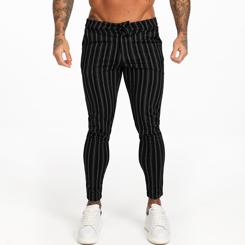 New Autumn Winter Men's Chinos Slim Fit Black Chinos Trousers for Men Stretchy Pants Thick Casual Ankle Tight Fit Street zm385