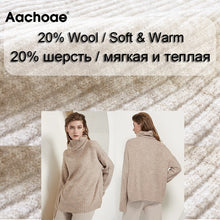 Cargar imagen en el visor de la galería, Aachoae Autumn Winter Women Knitted Turtleneck Cashmere Sweater 2020 Casual Basic Pullover Jumper Batwing Long Sleeve Loose Tops