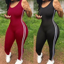 Load image into Gallery viewer, New Bodysuits Women Romper Women Striped Tight Romper One Piece Leggings Pants Jumpsuit Athletic Romper
