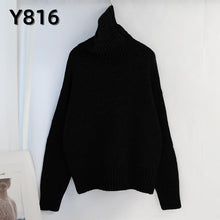 Cargar imagen en el visor de la galería, Aachoae Autumn Winter Women Knitted Turtleneck Cashmere Sweater 2020 Casual Basic Pullover Jumper Batwing Long Sleeve Loose Tops