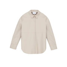 将图片加载到图库查看器,High End Leather Shirt Women Cream Minimalism Women's Clothing Long Sleeves Autumn Top Office Lady Blouse Leisure Brand Wear New