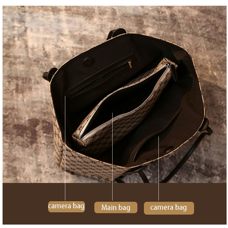 Criss-Cross Handbag 2021 Autumn/Winter new style mother tote bag wild fashion portable big bag trend