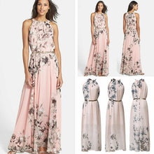 將圖片載入圖庫檢視器 Hirigin 2019 Summer New Style Fashion Women Sleeveless Chiffon Casual Beach Long Floral Dress Party Dress