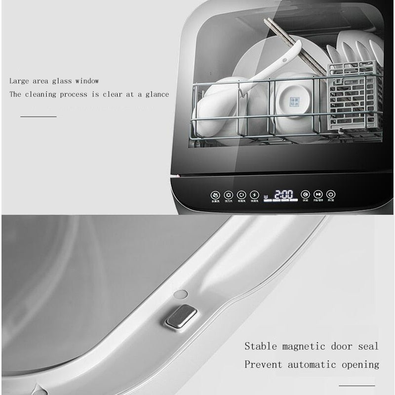 Household automatic multi function dishwasher desktop free installation smart dishwasher