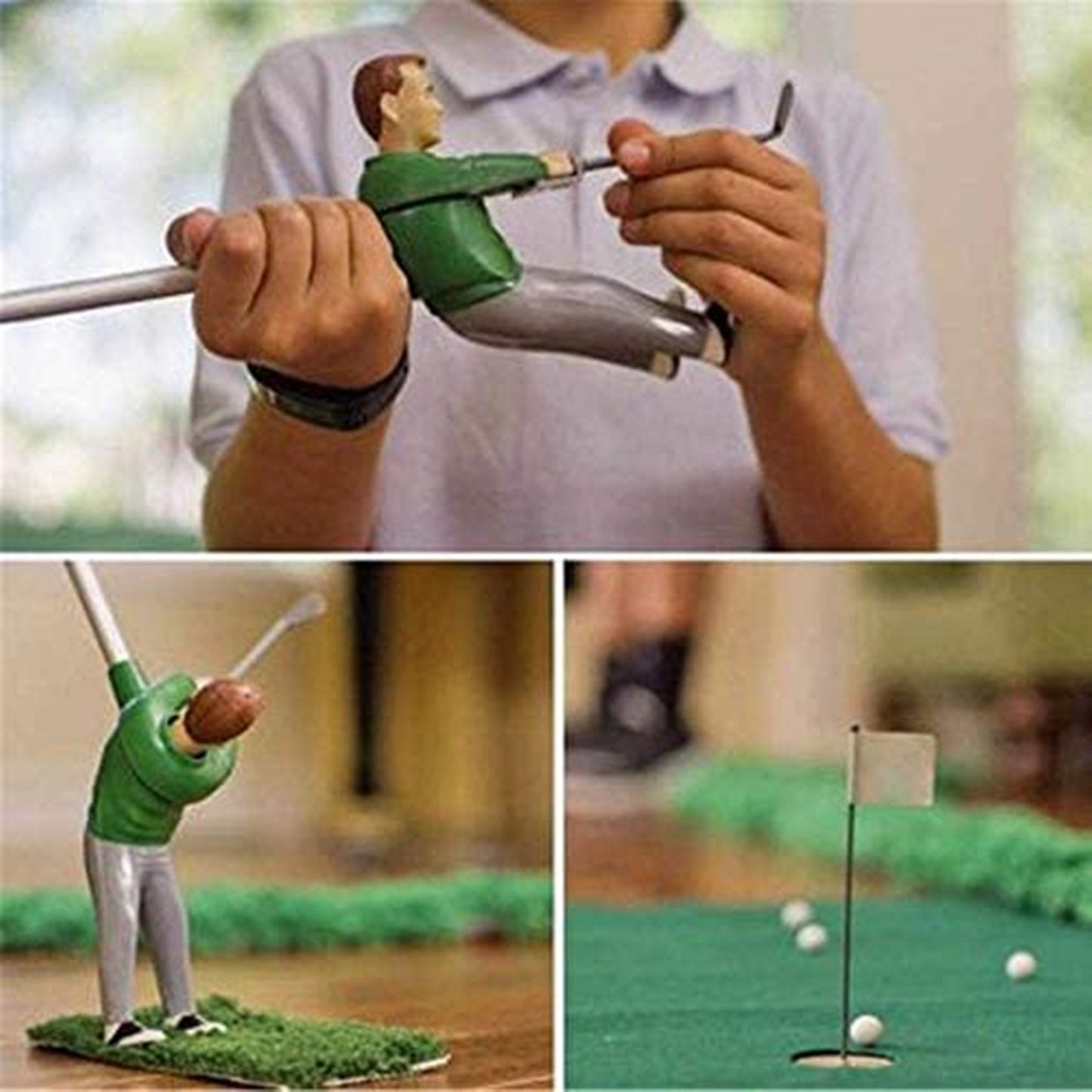 Indoor Mini Golf Game Golfing Man Indoor Golf Game Indoor Mini Golf Game Set with A Little Guy Attached to Golf Club